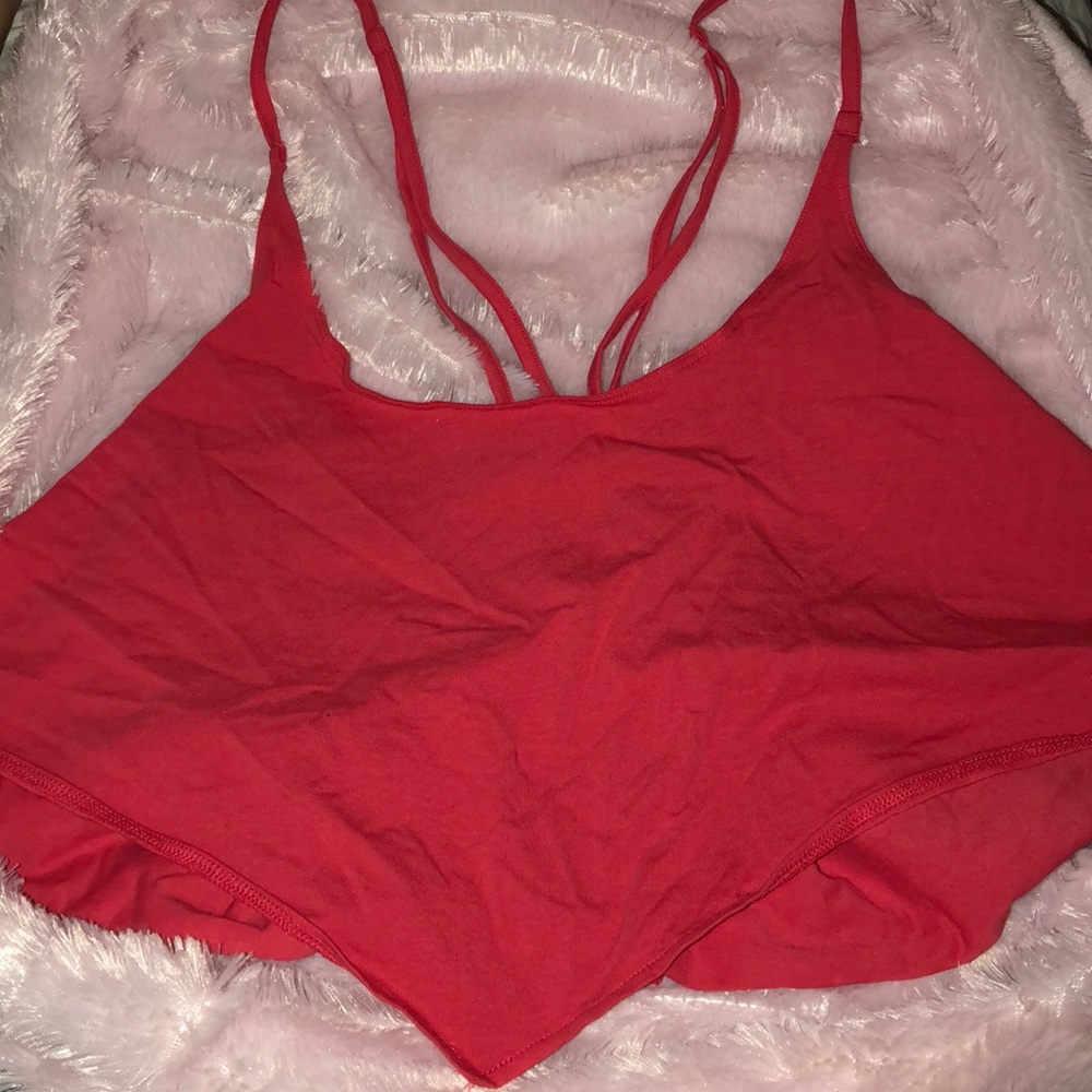 🌸VS sexy crop top with V shaped sleep cami shirt